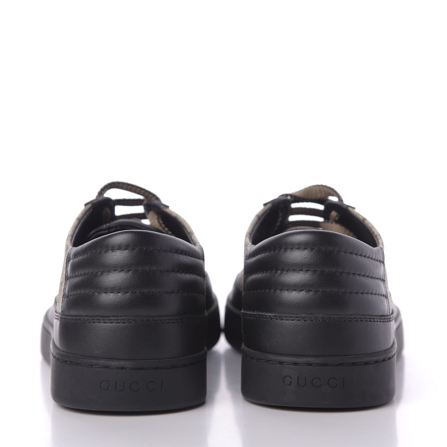 Gucci GG Supreme Monogram Mens Low Top Sneakers 8 Black Beige Ebony 6 of 7