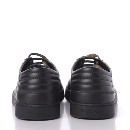 Gucci GG Supreme Monogram Mens Low Top Sneakers 8 Black Beige Ebony 6 of 7