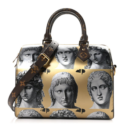 Louis Vuitton X FORNASETTI Calfskin Fornasetti Speedy Bandouliere 25 Gold 1 of 10