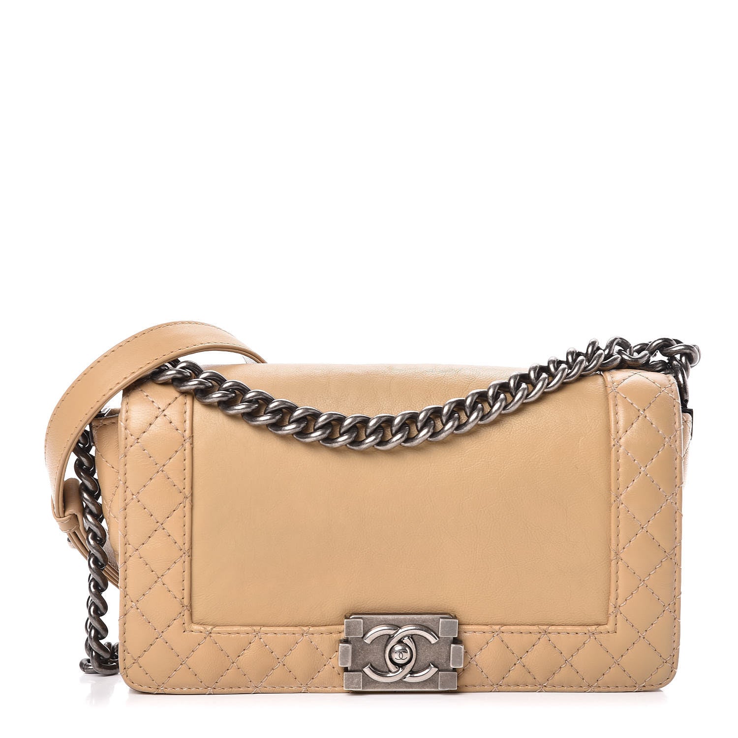 Chanel Calfskin Medium Boy Reverso Flap Beige Clair 1 of 11