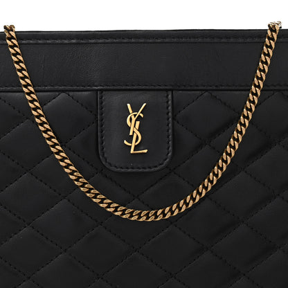 Saint Laurent Lambskin Quilted Monogram Baby Victoire Chain Clutch Bag Black 7 of 9
