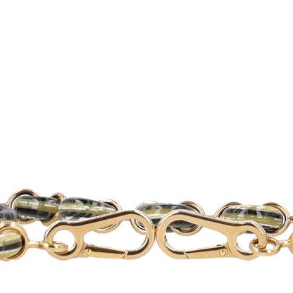 Loewe Brass Acetate Donut Chain Shoulder Strap Black Beige 4 of 4