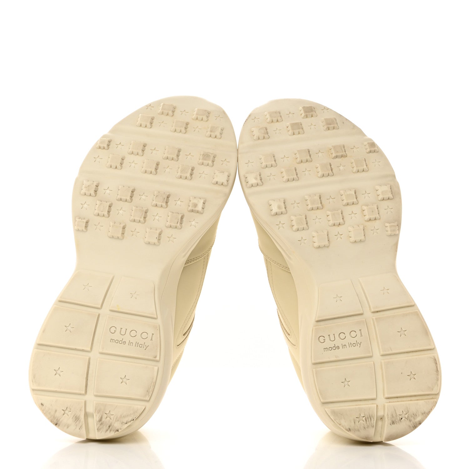 Gucci Calfskin Logo Womens Rhyton Sneakers 37.5 Ivory 5 of 9