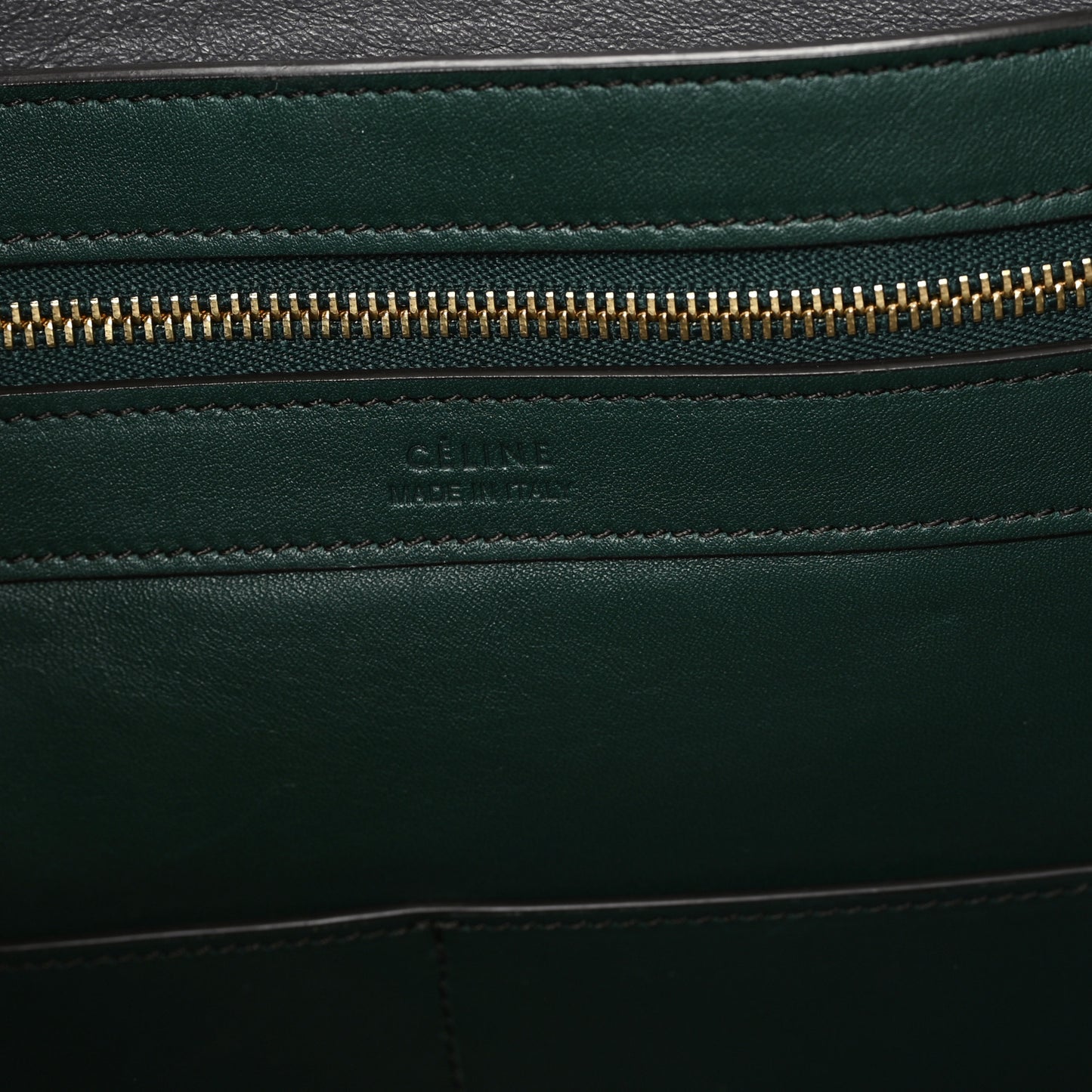 Smooth Calfskin Small Belt Cabas Phantom Dark Green