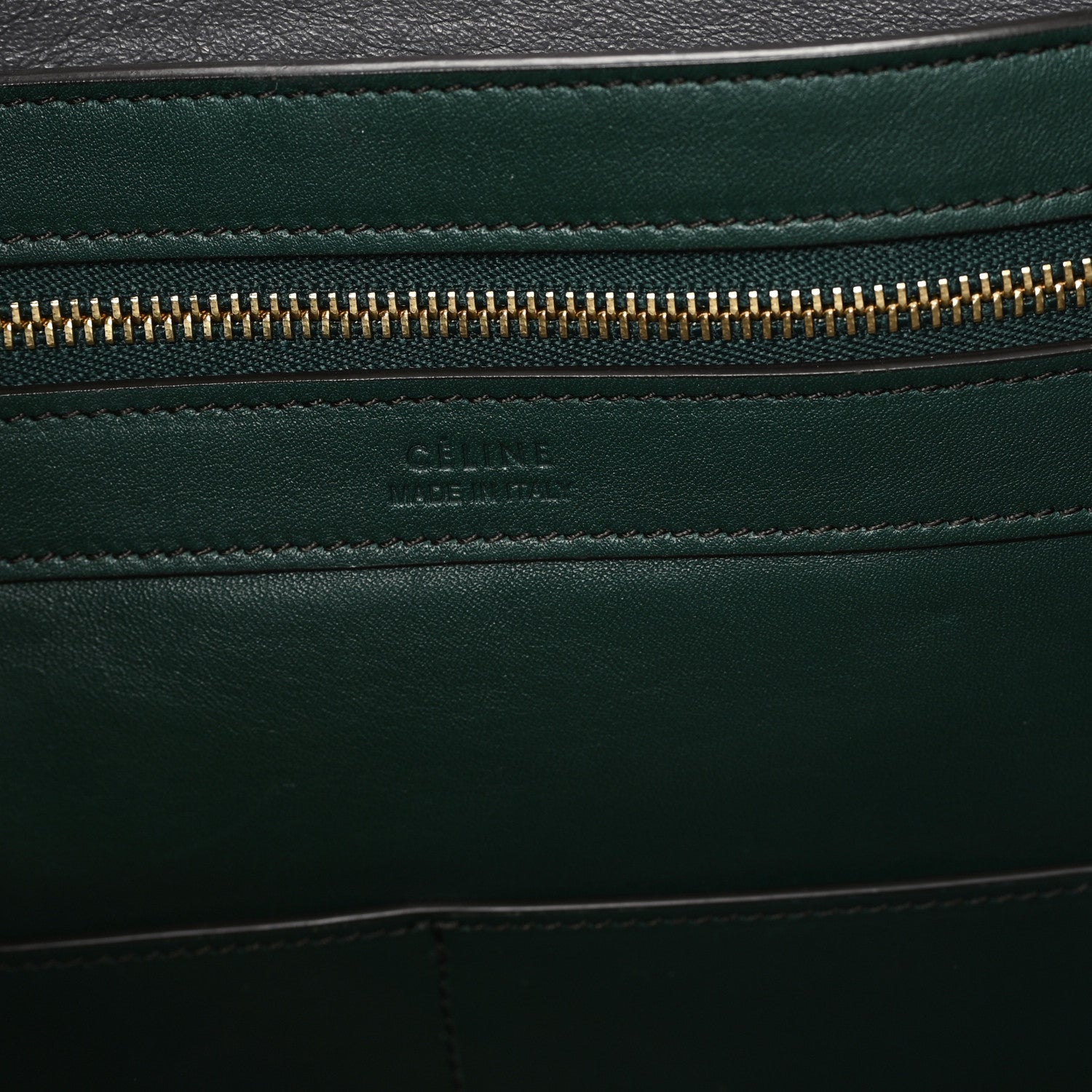 Celine Smooth Calfskin Small Belt Cabas Phantom Dark Green 6 of 10