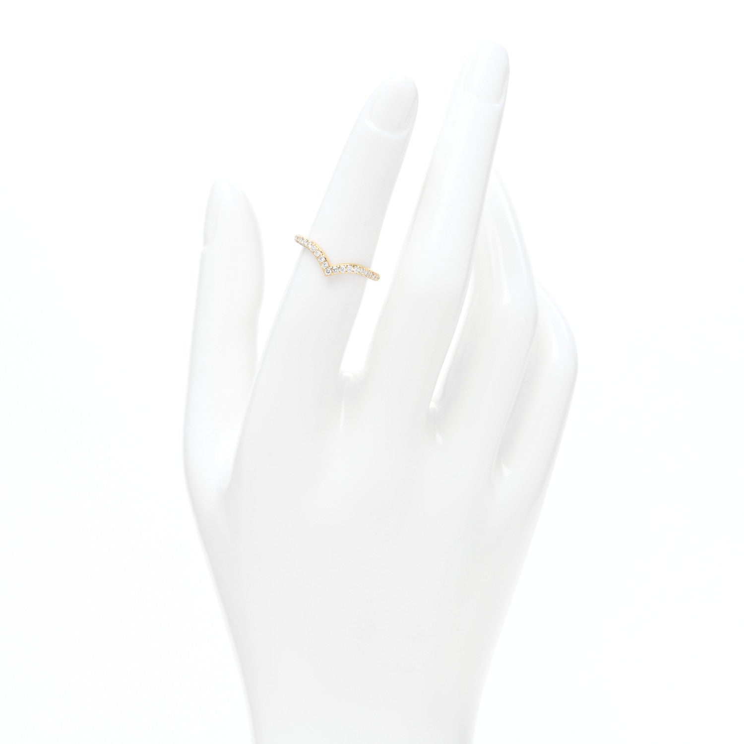 Tiffany 18K Yellow Gold Diamond Soleste V Band Ring 50 5.5 2 of 4