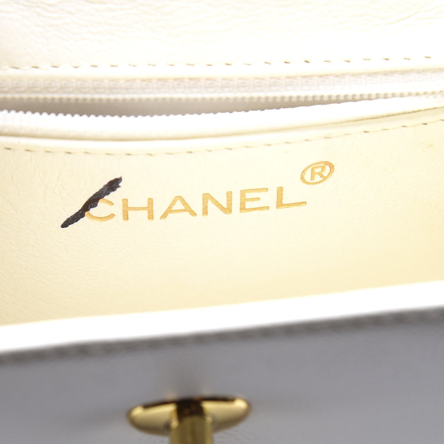 Caviar Top Handle Bag White