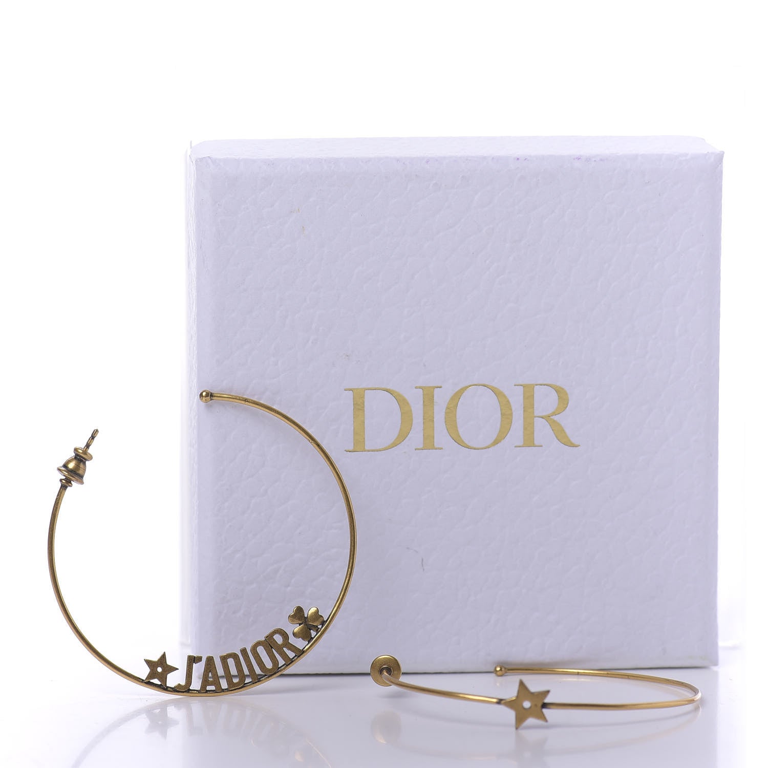Christian Dior Metal J'Adior Hoop Earrings Aged Gold 7 of 7