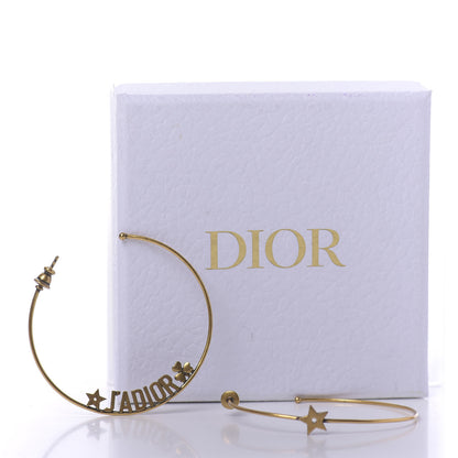 Christian Dior Metal J'Adior Hoop Earrings Aged Gold 7 of 7
