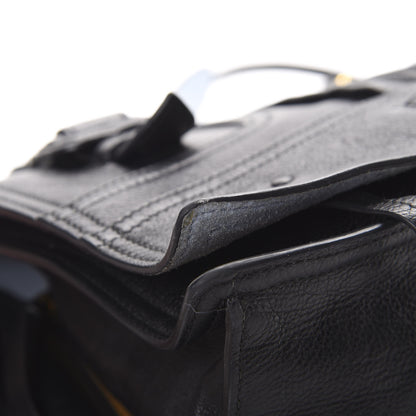 Prada Glace Calfskin Etiquette Flap Shoulder Bag Black 17 of 21