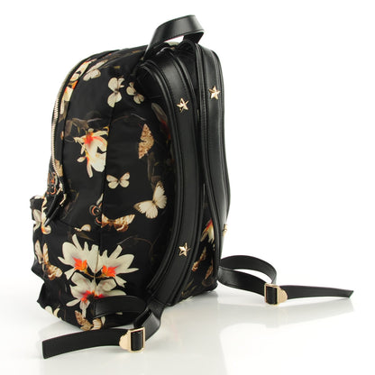 Givenchy Nylon Calfskin Magnolia and Moth Print Backpack Black 3 of 8