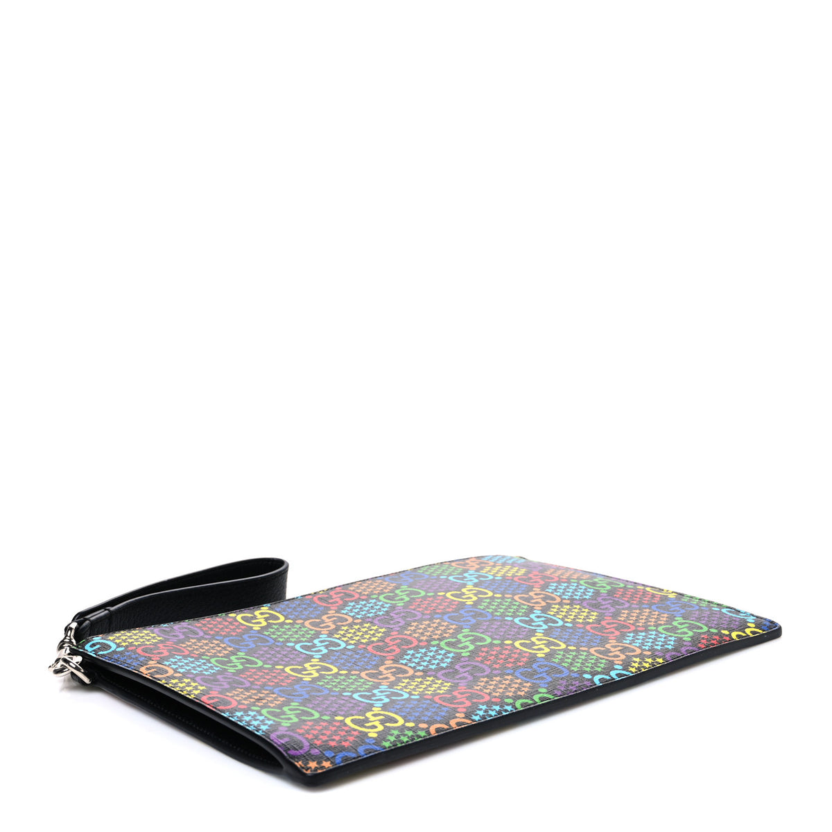 Gucci GG Supreme Monogram Psychedelic Zip Wristlet Pouch Black Multicolor 4 of 7
