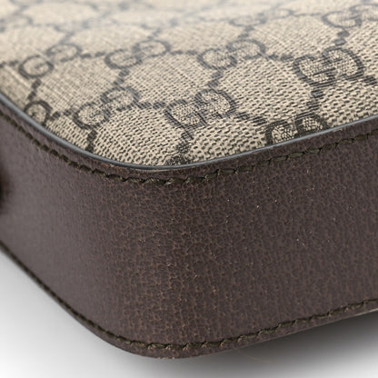 Gucci GG Supreme Monogram Textured Dollar Calfskin Web Ophidia Wristlet Shoulder Bag Beige Ebony New Acero 7 of 8