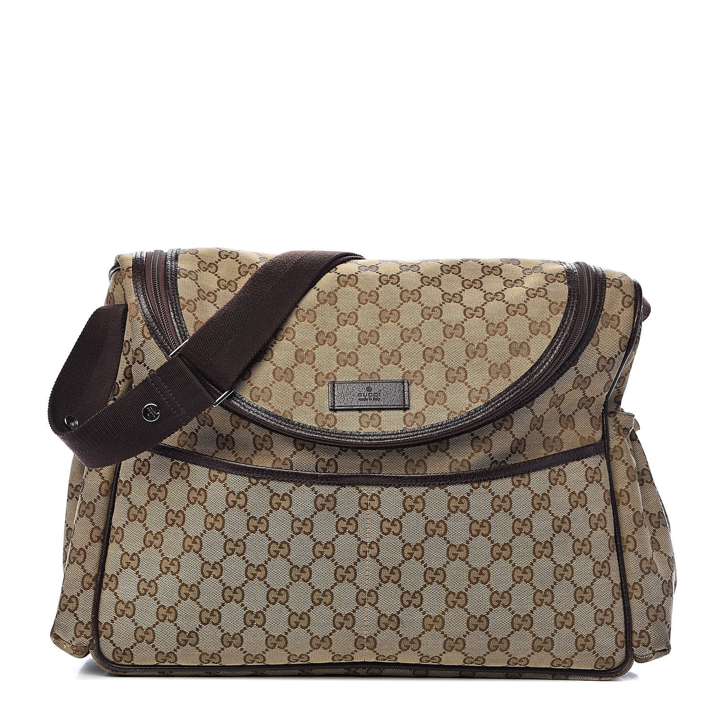 Monogram Natural Pigskin Large Diaper Bag Beige Ebony Cocoa Dark Chocolate