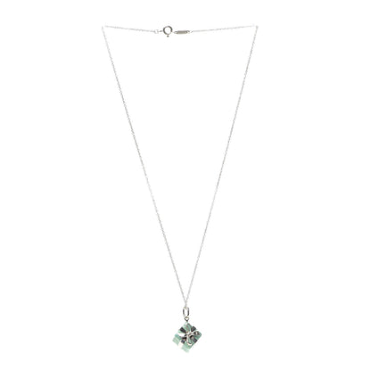 Tiffany Sterling Silver Enamel Gift Box Charm Necklace Blue 3 of 5