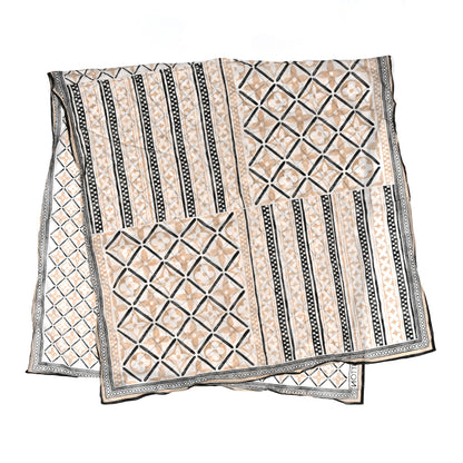 Louis Vuitton Cotton Monogram Tile Scarf Beige 2 of 4