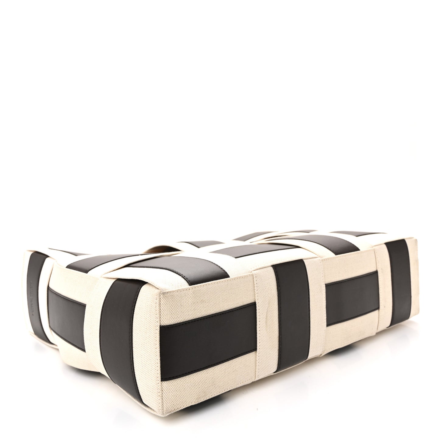 Canvas Nappa Maxi Intrecciato Large Arco Tote Natural Fondant