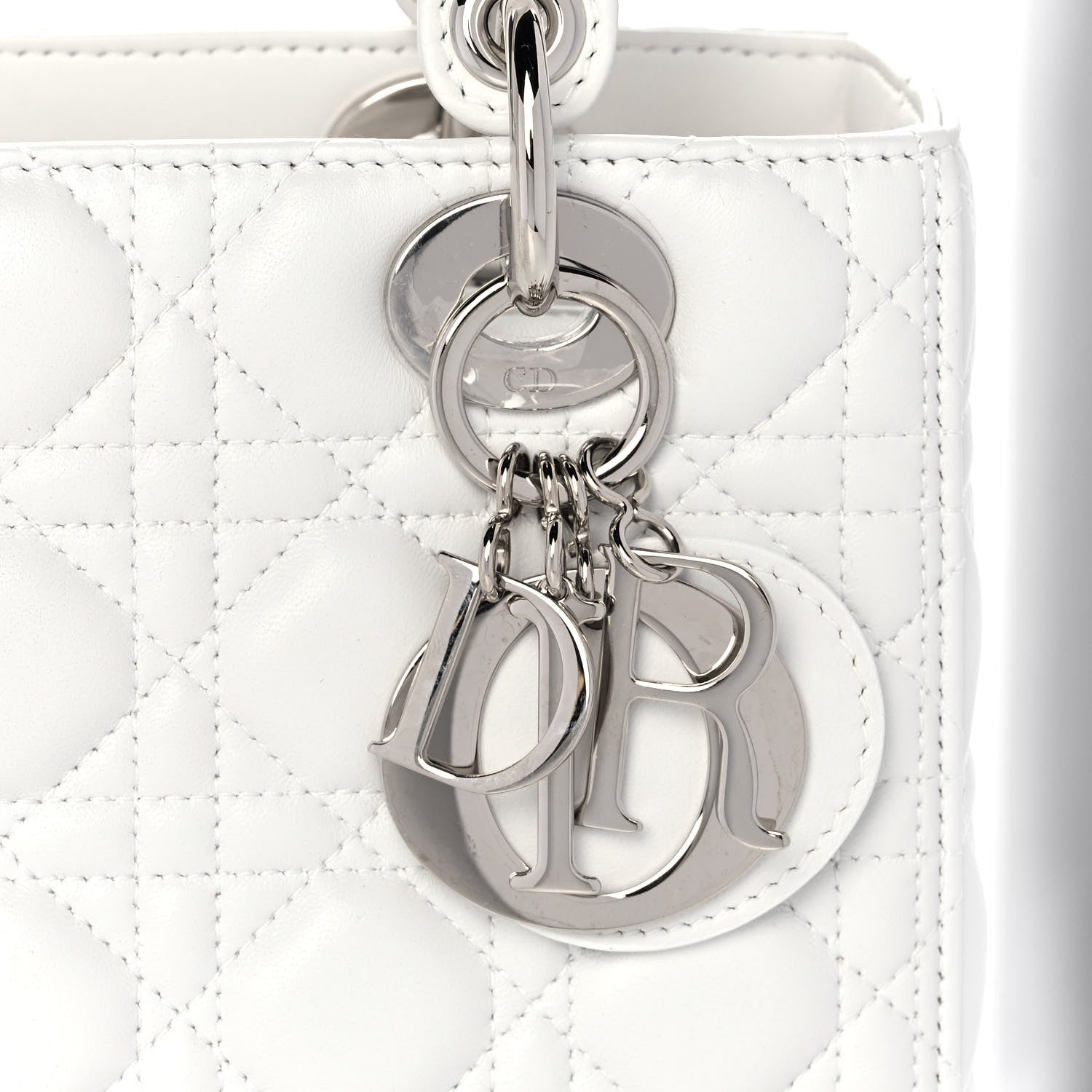 Christian Dior Lambskin Cannage Medium Lady Dior White 8 of 10