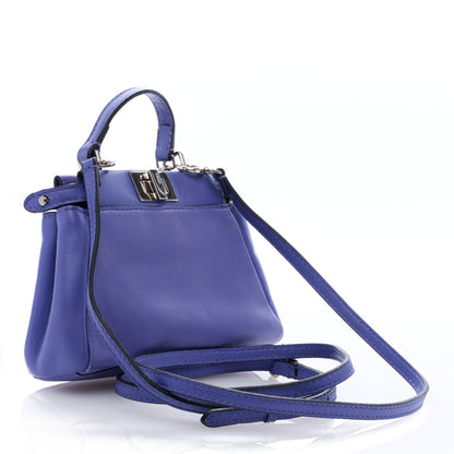 Fendi Shiny Nappa Micro Peekaboo Iconic Satchel Viola Cassis 2 of 7