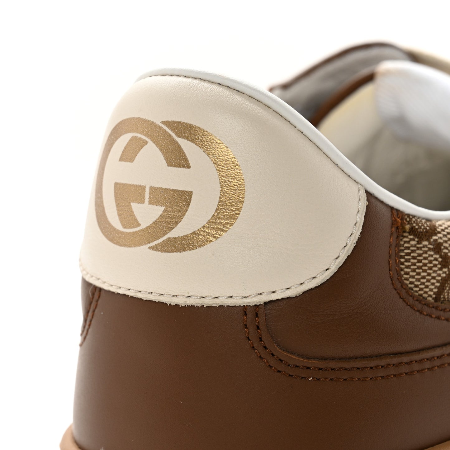 Dali Soft Calfskin GG Monogram Mens Chunky Sneakers 9 Hezelnut Beige Ebony Mystic White
