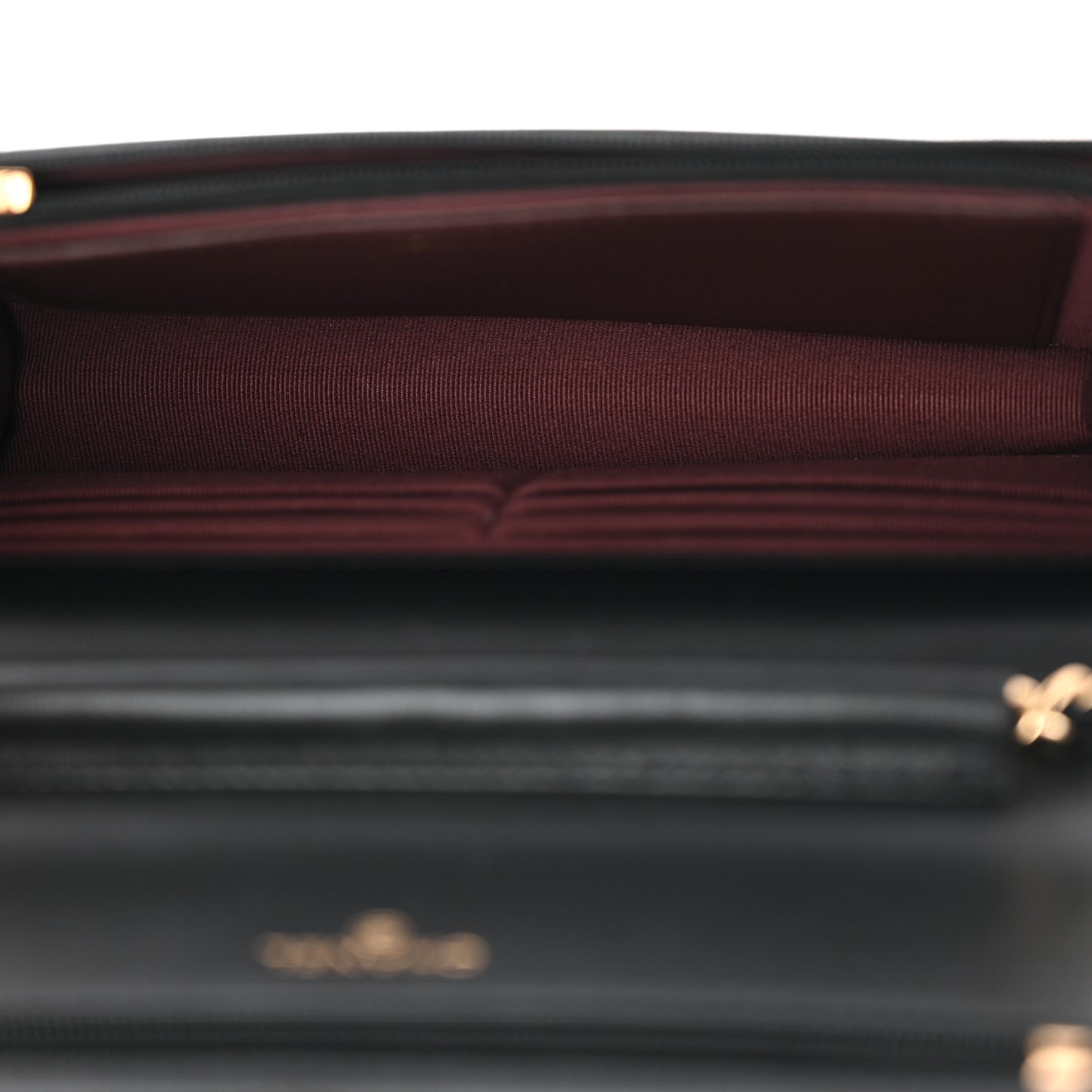 Lambskin Quilted Wallet On Chain WOC Black