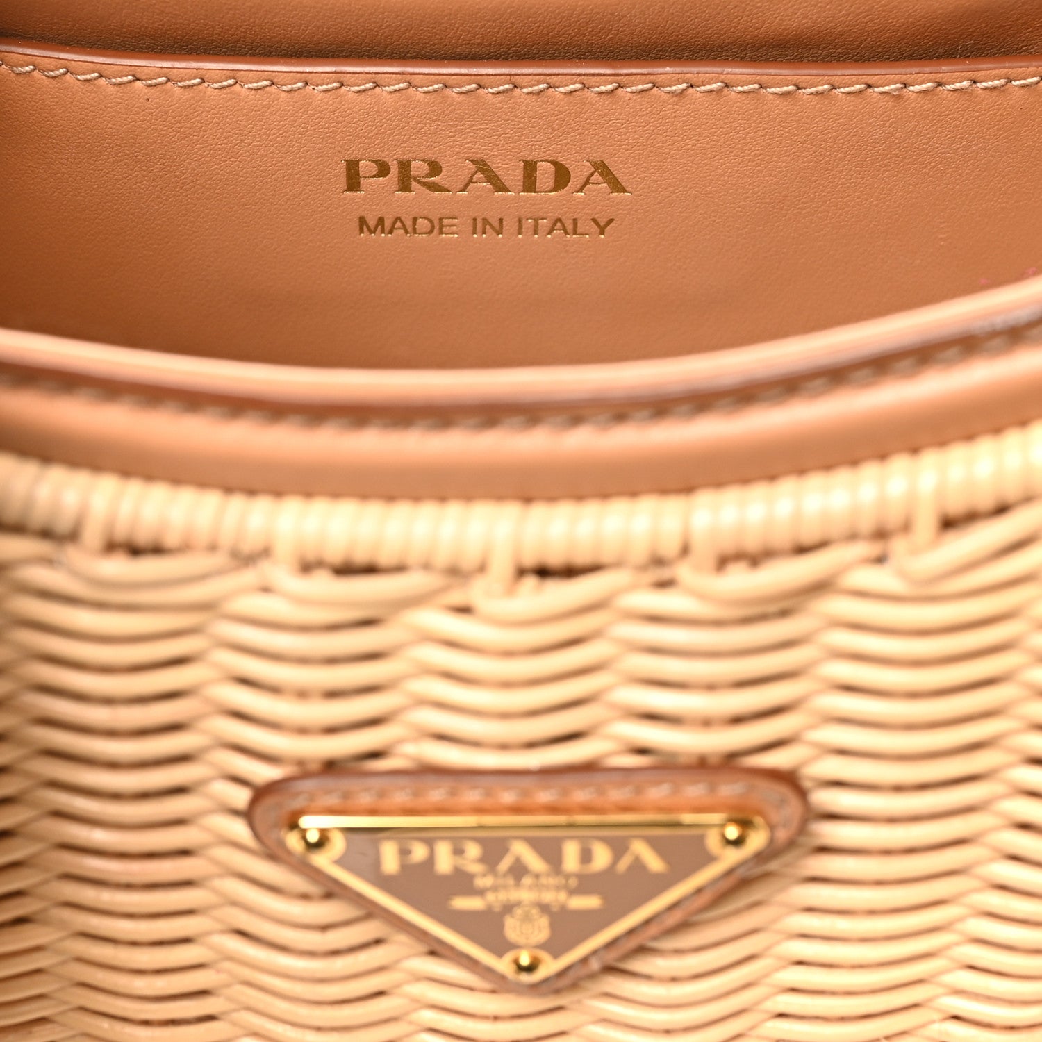 Prada Wicker Arque Shoulder Bag Natural 6 of 9