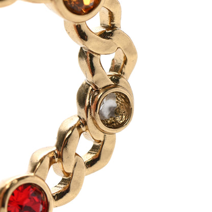 Chanel Pearl Crystal Chain CC No 5 Drop Earrings Gold Pink Red Orange 5 of 5