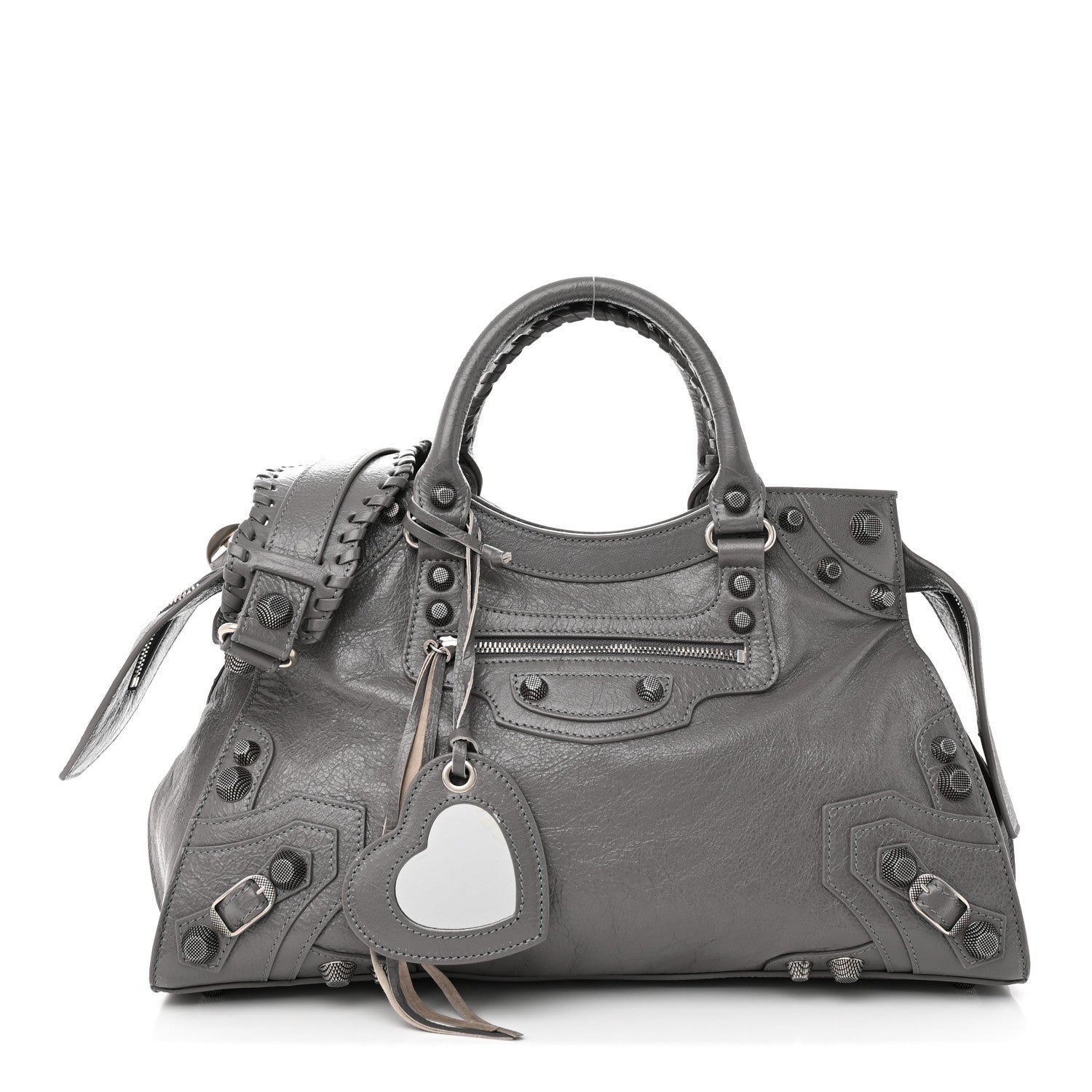 Balenciaga Agneau Arena Neo Cagole City Handbag Dark Grey 1320252