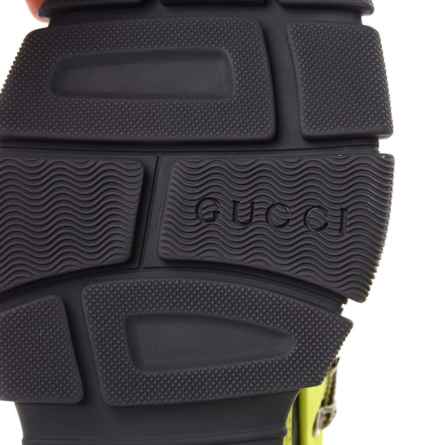 Gucci X SEGA Mesh Technical Canvas Calfskin Reflective Mens Flashtrek Sneakers 7.5 Neon Yellow Lotus 7 of 7
