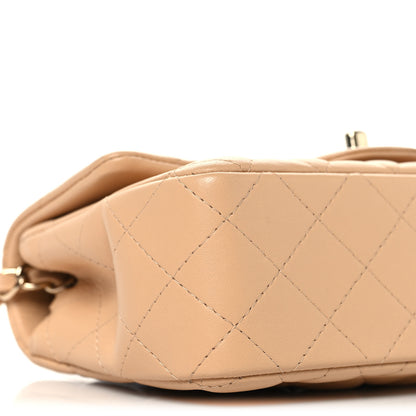 Chanel Lambskin Quilted Mini Rectangular Flap Beige 9 of 10