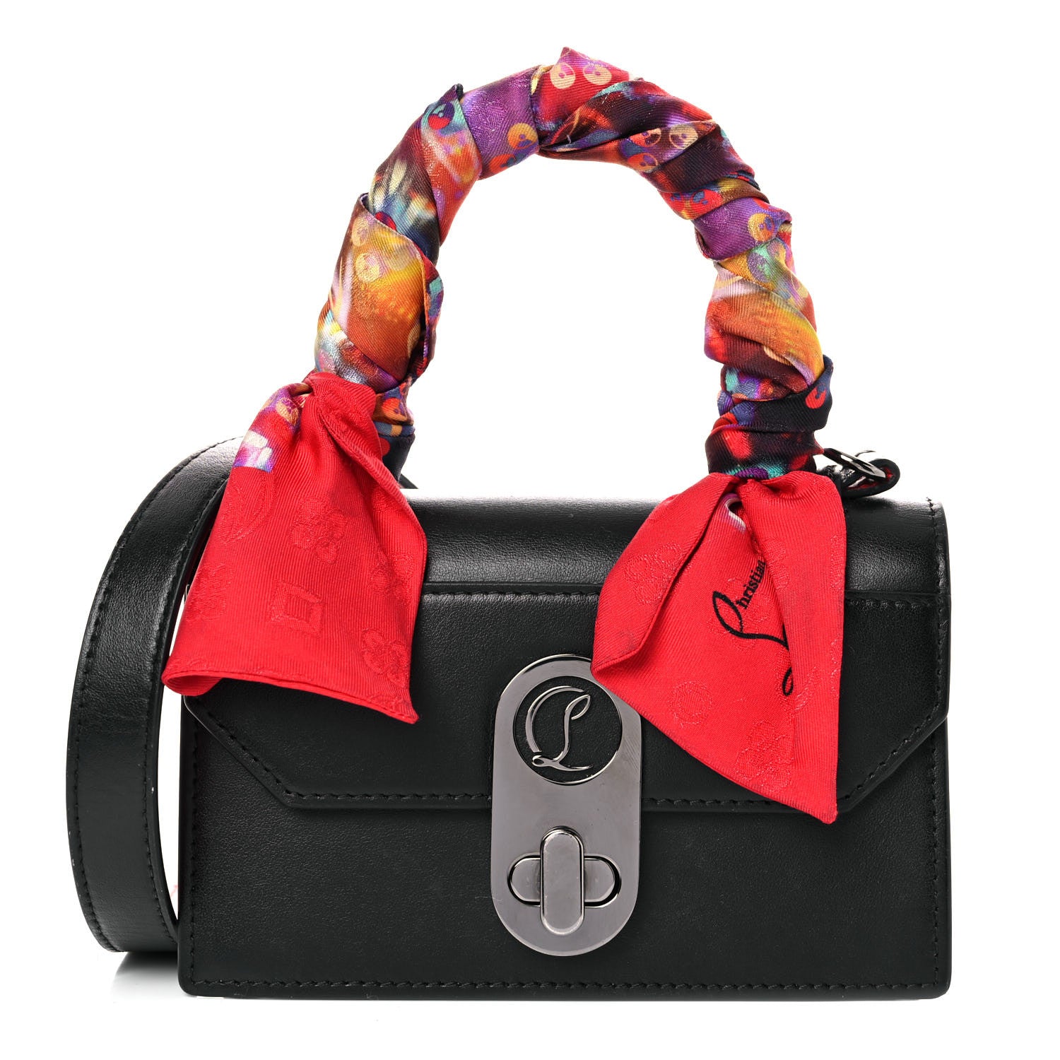 Christian Louboutin Grained Calfskin Mini Elisa Top Handle Bag Black 1 of 16