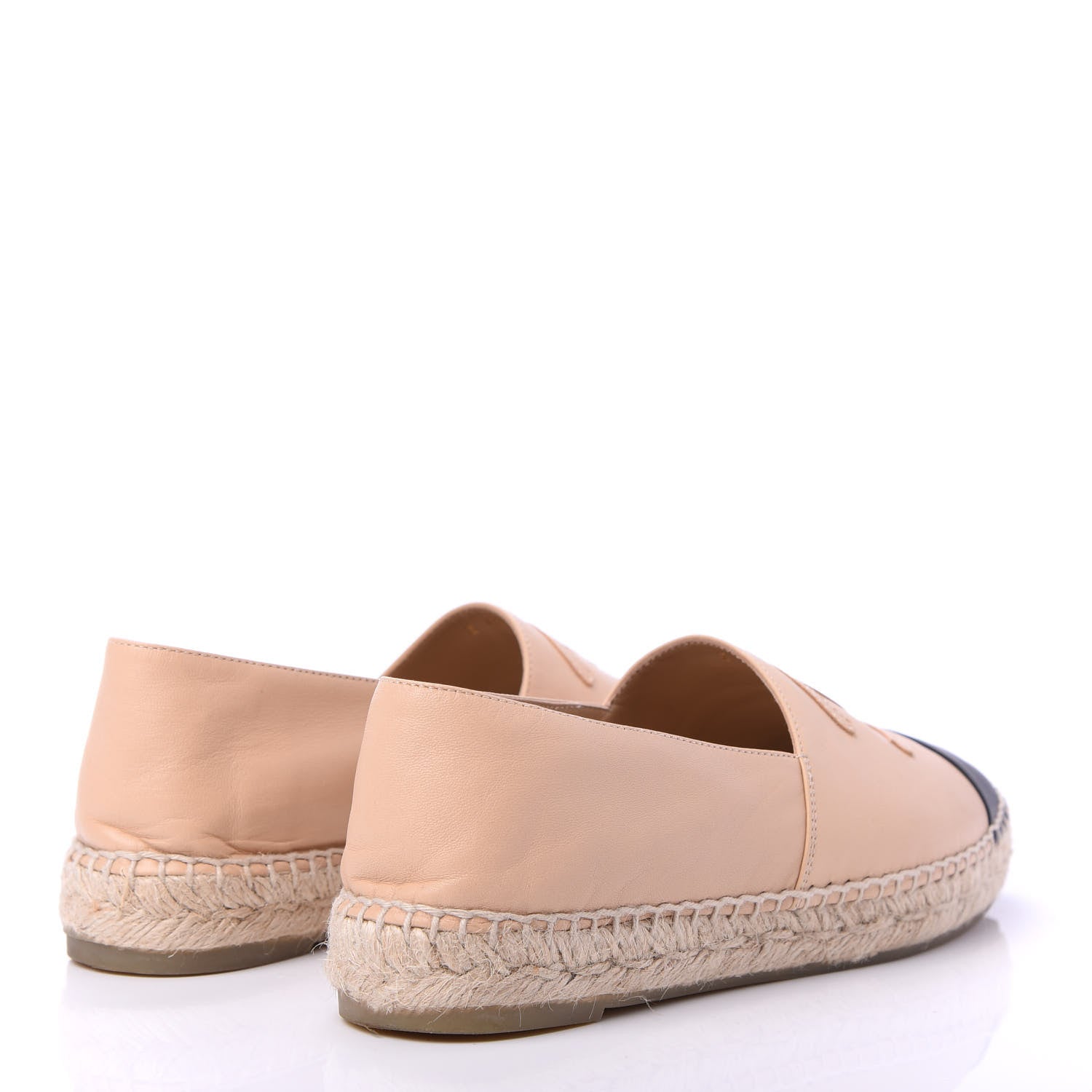 Chanel Lambskin CC Espadrilles 37 Beige Black 4 of 8