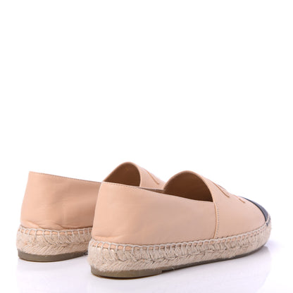 Chanel Lambskin CC Espadrilles 37 Beige Black 4 of 8