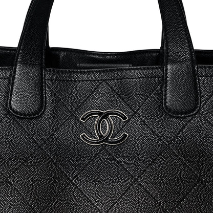 Chanel Caviar Stitched Large Shopping Tote Black 8 of 14
