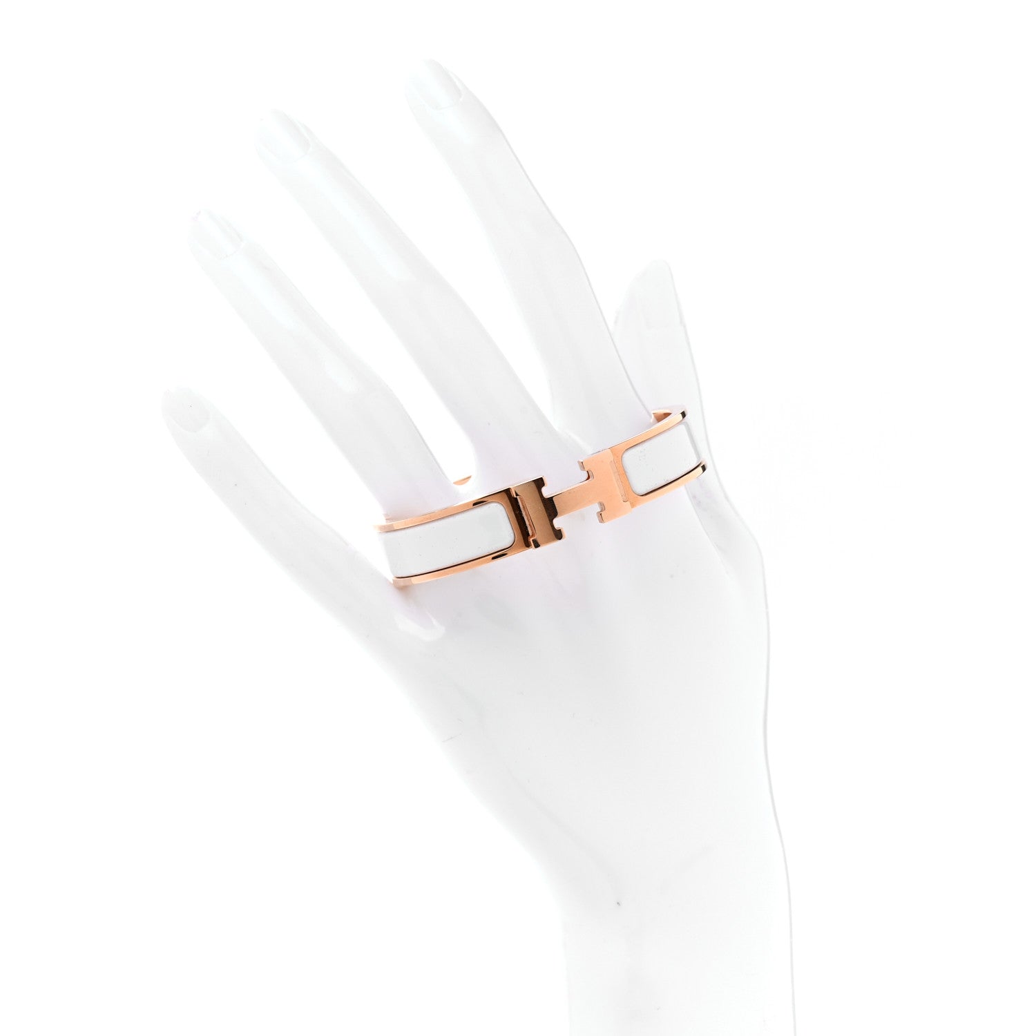 Hermes Enamel Narrow Clic Clac H Bracelet PM White 2 of 5