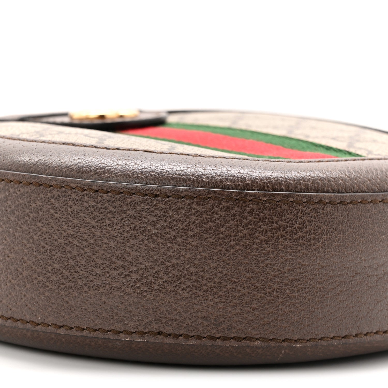 Gucci GG Supreme Monogram Web Mini Ophidia Round Shoulder Bag Brown 9 of 10