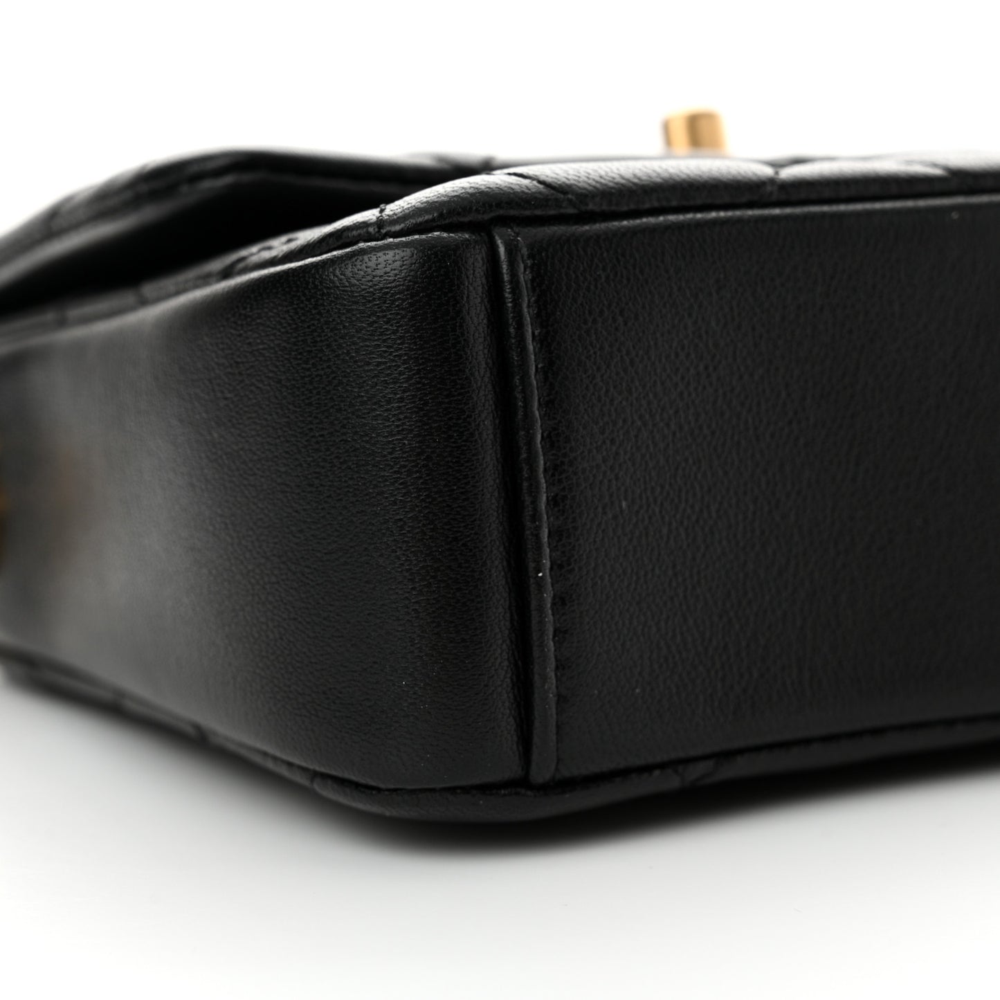 Lambskin Quilted Mini Side Note Flap Black