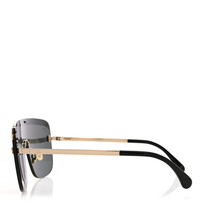 Chanel Metal Shield Sunglasses 71507 Gold 3 of 9