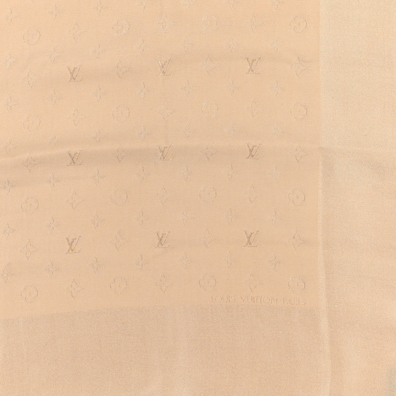 Louis Vuitton Silk Monogram Monaco Square Scarf Beige 2 of 4
