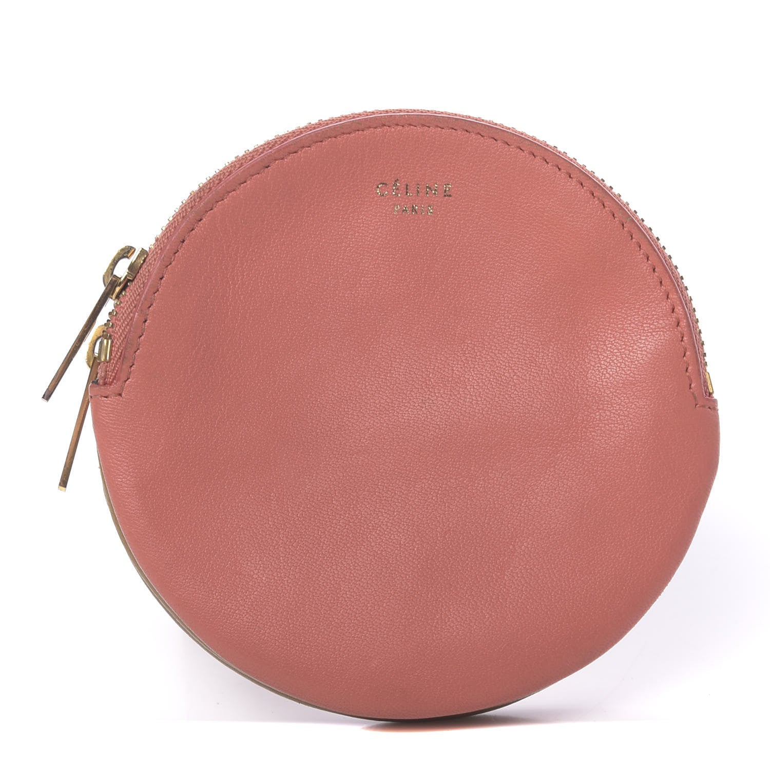 Celine Smooth Calfskin Round Zip Coin Purse Pink 1 of 10