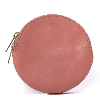 Celine Smooth Calfskin Round Zip Coin Purse Pink 1 of 10