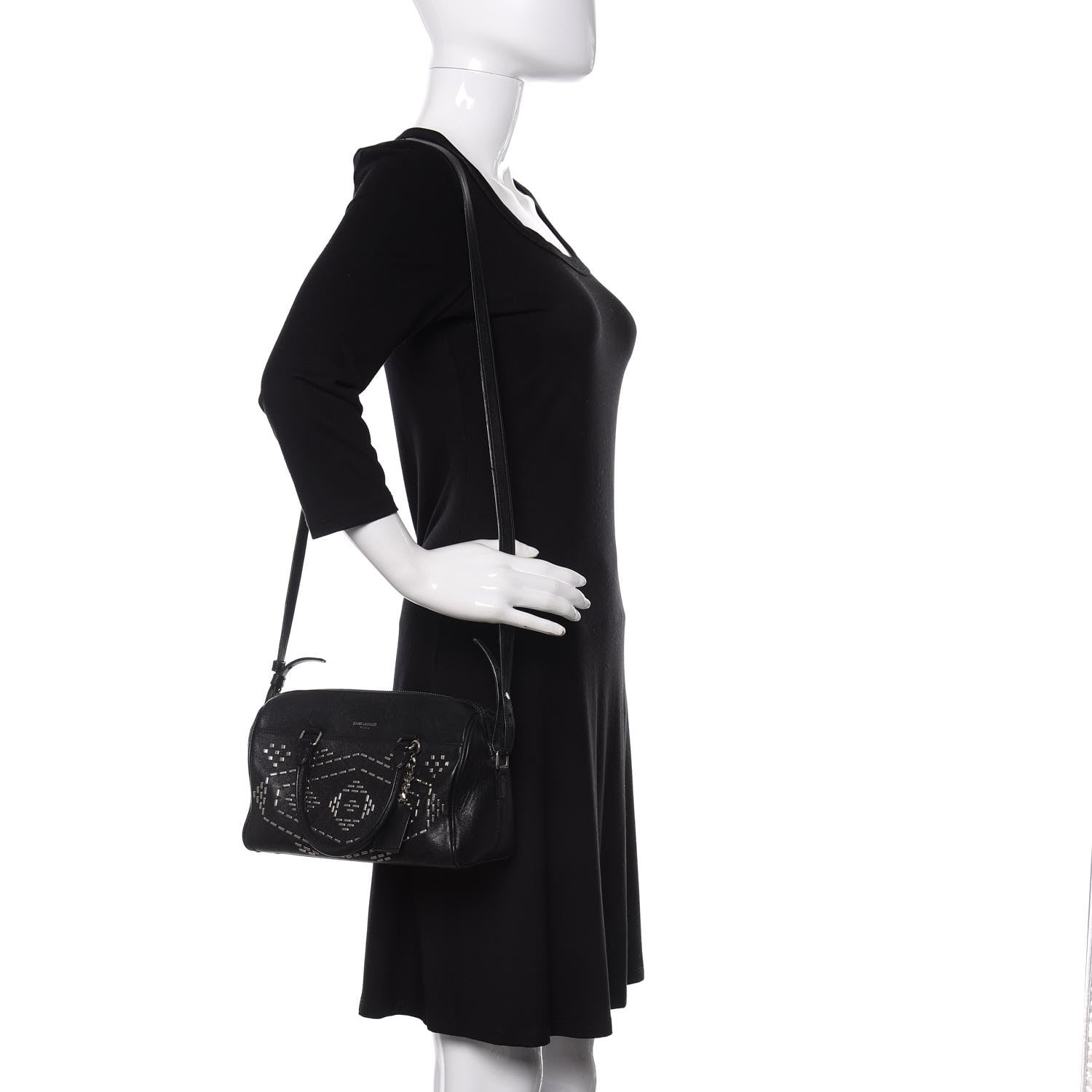 Saint Laurent Calfskin Studded Classic Baby Duffle Black 2 of 13