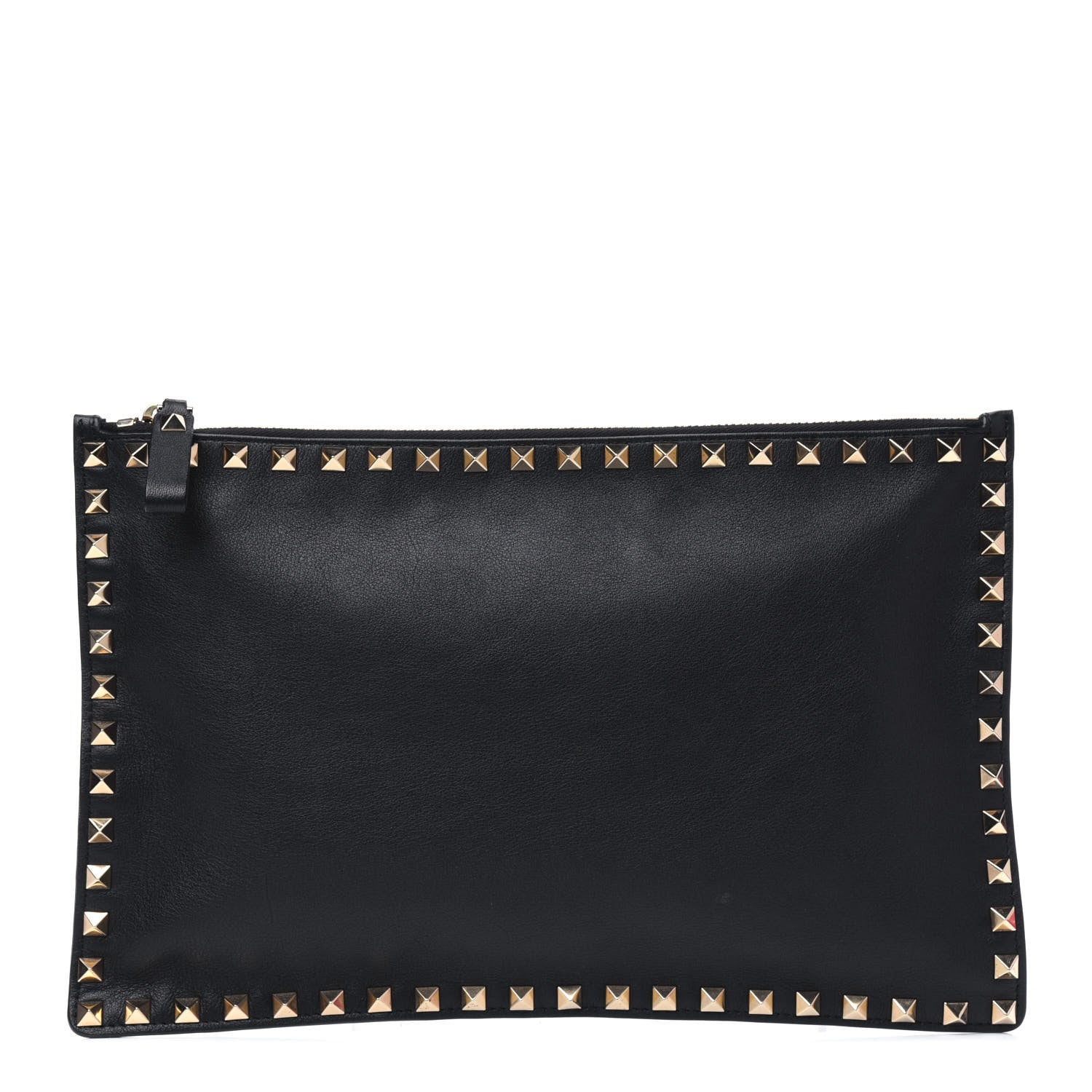 Valentino Garavani Vitello Large Rockstud Zip Pouch Black 1 of 9
