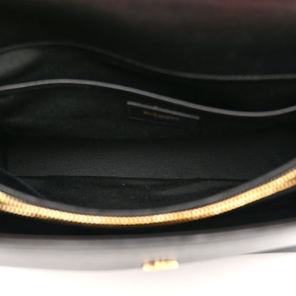 Saint Laurent Calfskin Crocodile Embossed Medium Moujik Top Handle Bag Black 5 of 16