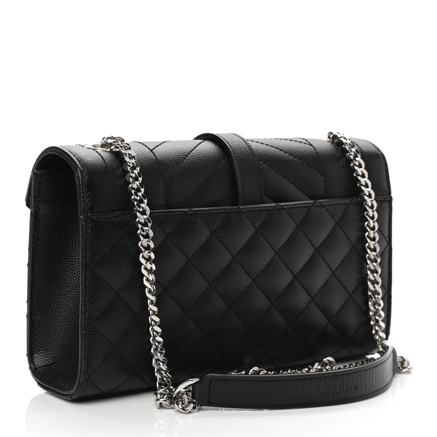 Saint Laurent Grain De Poudre Tri-Quilt Small College Monogram Satchel Black 3 of 10