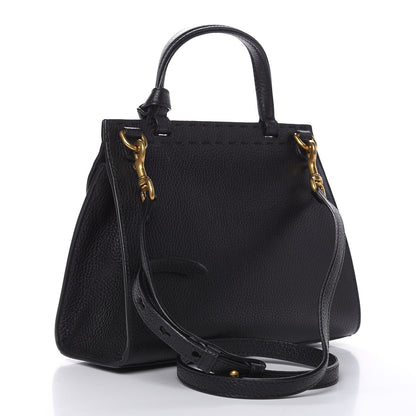 Gucci Calfskin Mini GG Marmont Top Handle Bag Black 3 of 10