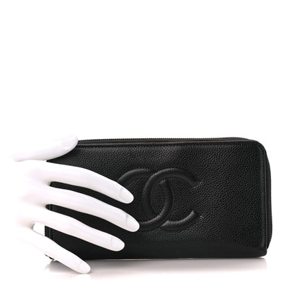 Chanel Caviar Large Timeless CC Zip Around Wallet Black 2 of 11