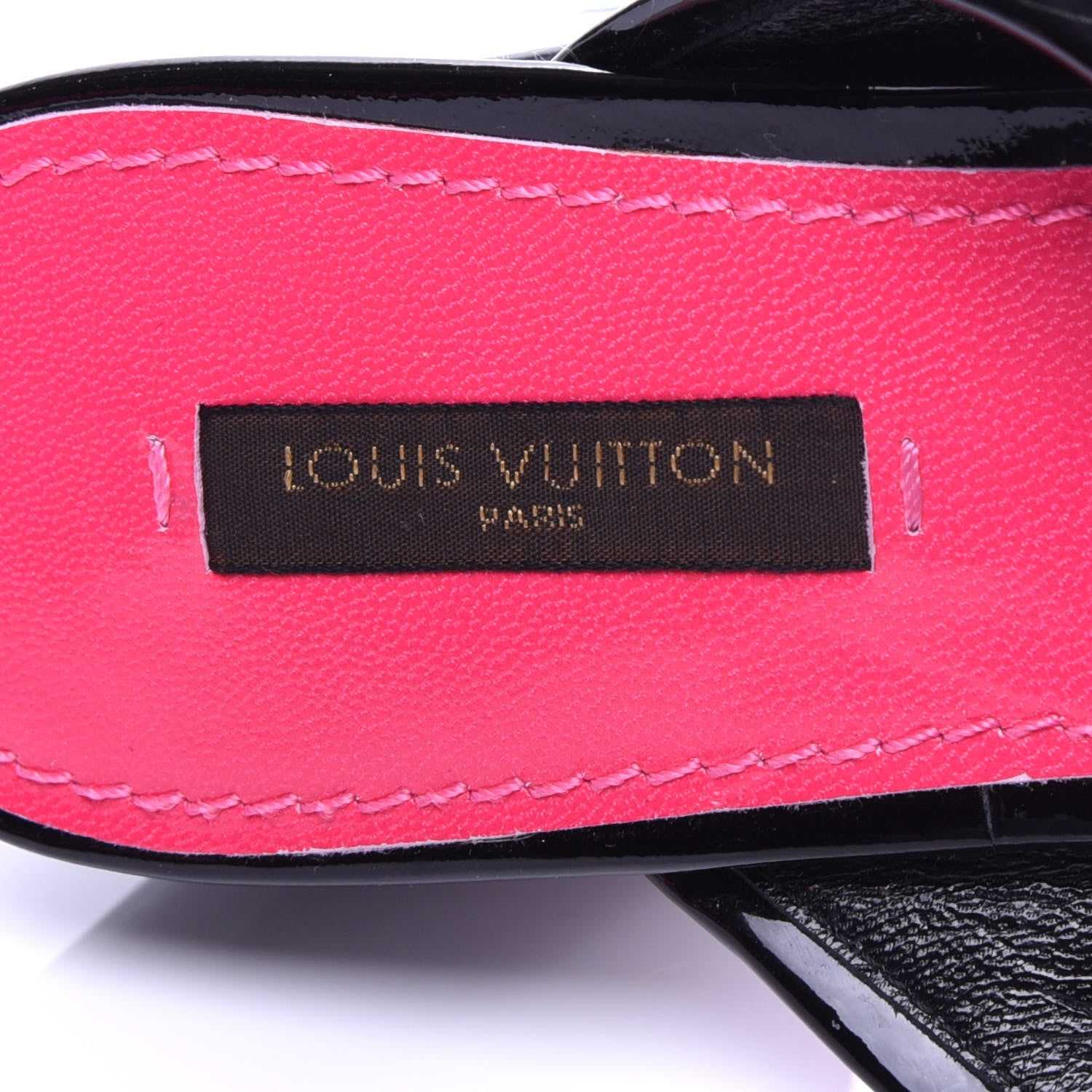 Louis Vuitton Calfskin Embossed Monogram Patent Heeled Thong Sandals 40 Pink 8 of 11
