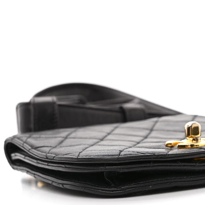 Chanel Lambskin Quilted Flap Waist Belt Bag 75 30 Black 10 of 12