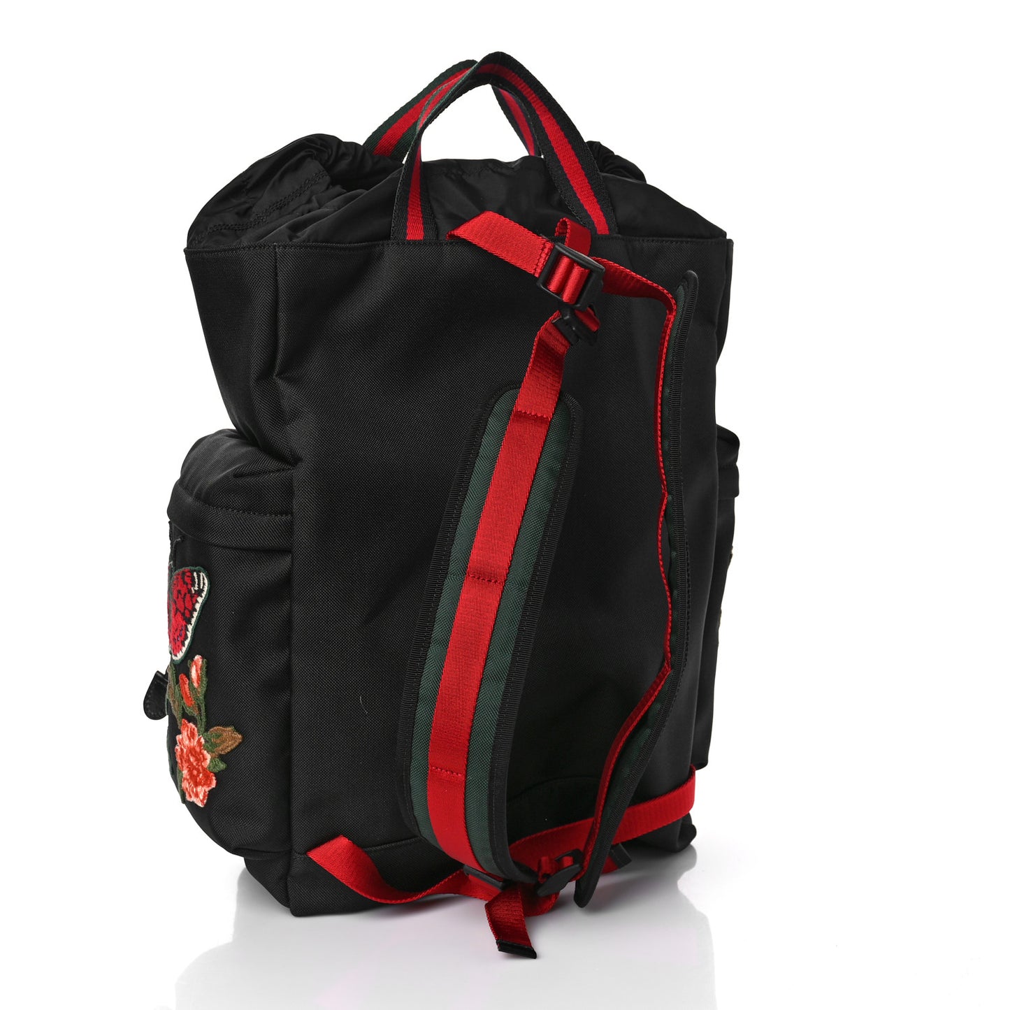 Techno Canvas Web L'Aveugle Par Amour Embroidered Double Buckle Backpack Black